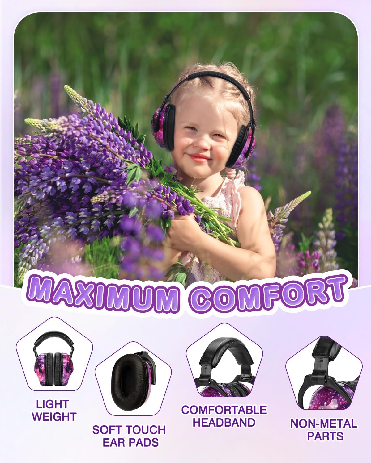 ZOHAN EM030 Kids Ear Protection, Noise Cancelling Headphones Ear Muffs for Autism Sensory, Safety Noise Reduction Hearing Protection for Monster Truck/Concerts/Fireworks/Air Shows