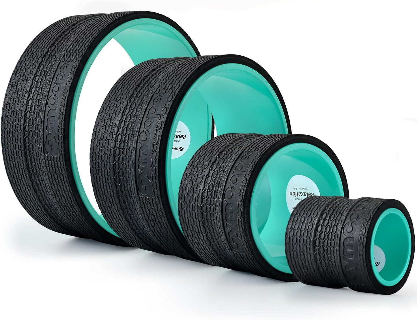 Back Wheel Foam Roller – Targeted Back & Neck Relief, Lumbar Spine Stretcher, Spinal Decompression Back Stretcher, Massage Roller with Density Foam for Physical Therapy, Supports 500lbs