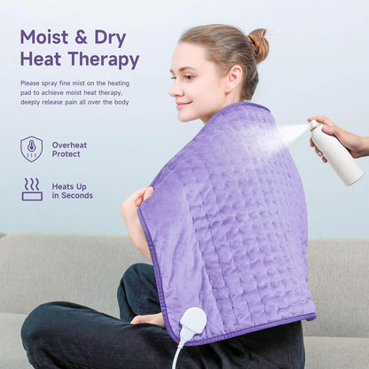 NBKLS Heating Pads for Back Neck Shoulder Pain, Electric Heating Pad Auto Shut Off, Fast Heat, Large Heating Pad Christmas Gift for Women Men, Birthday Gifts for Mom Dad (Blue)