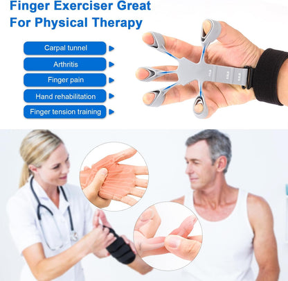 Grip Strength Trainer - Double-Sided Finger Exerciser and Hand Strengthener for Hand Therapy, Rock Climbing - Relieve Pain for Arthritis, Carpal Tunnel