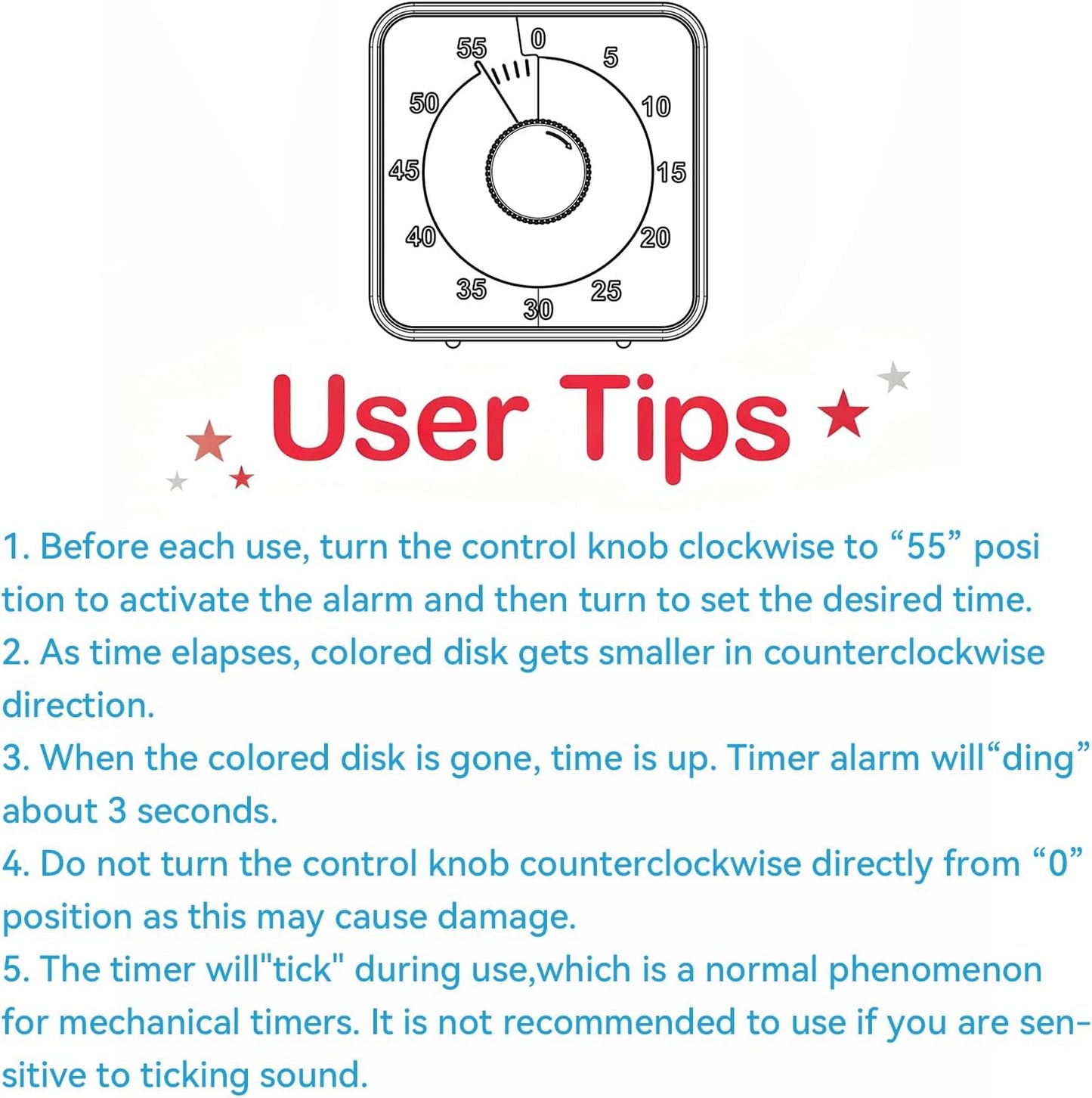 Secura 7.5 Inch Visual Timer, 60 Minute Visual Oversize Countdown Timer for Kids and Adults, Durable Mechanical Time Management Tool (Dark Green)