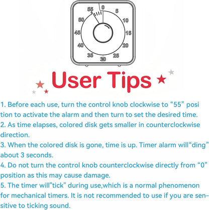 Secura 7.5 Inch Visual Timer, 60 Minute Visual Oversize Countdown Timer for Kids and Adults, Durable Mechanical Time Management Tool (Dark Green)
