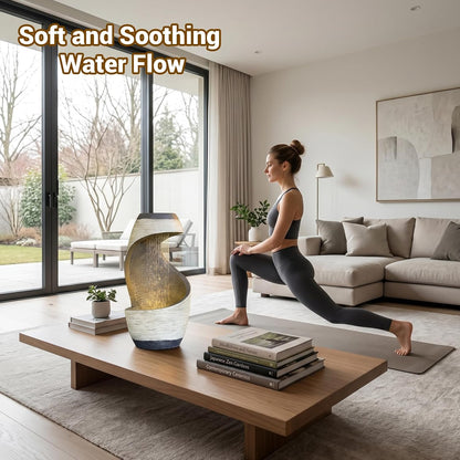 Sunlinua Modern Indoor Tabletop Water Fountain for Office Decor