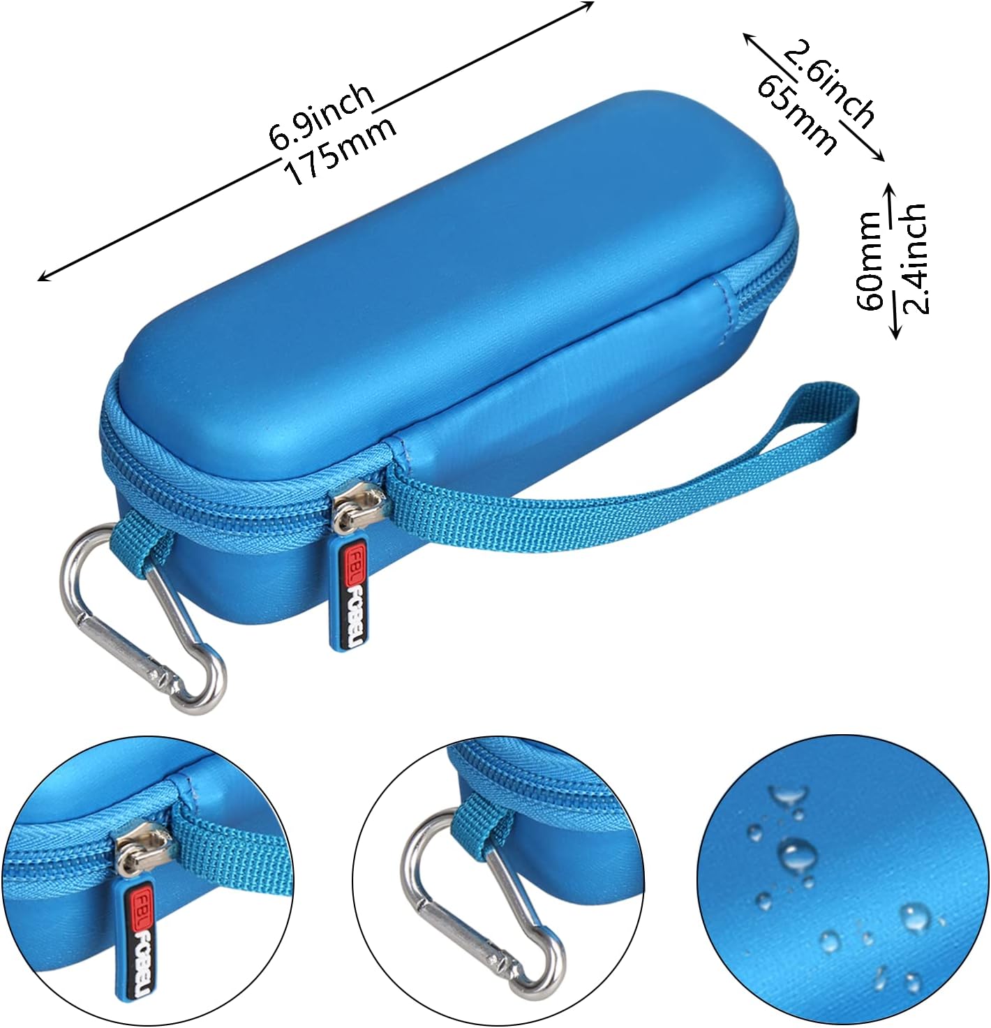 FBLFOBELI EVA Hard Carrying Case Compatible with The Breather/HETARU Natural Breathing Exercise Device, Hand-Held Inspiratory Expiratory Muscle Trainer (Blue, Case Only)