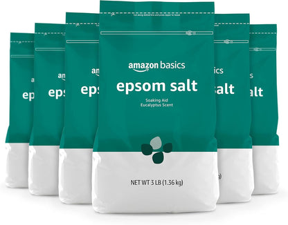 Amazon Basics Epsom Salt Soaking Aid, Eucalyptus Scented, 3 Pound