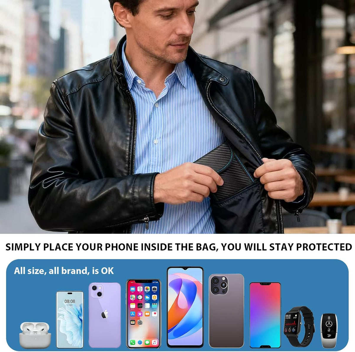 Faraday Bags for Phones, 2 Pack Signal Blocking Pouch