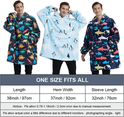 Fiosnow Sun and Moon Blanket Hoodies for Women and Men Adult Oversize Wearable Blanket Hoodies for Soft and Warm