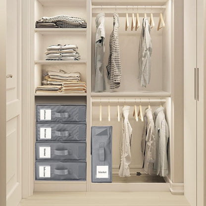 Sheet Organizers and Storage, Foldable Cube with Handles & Labels