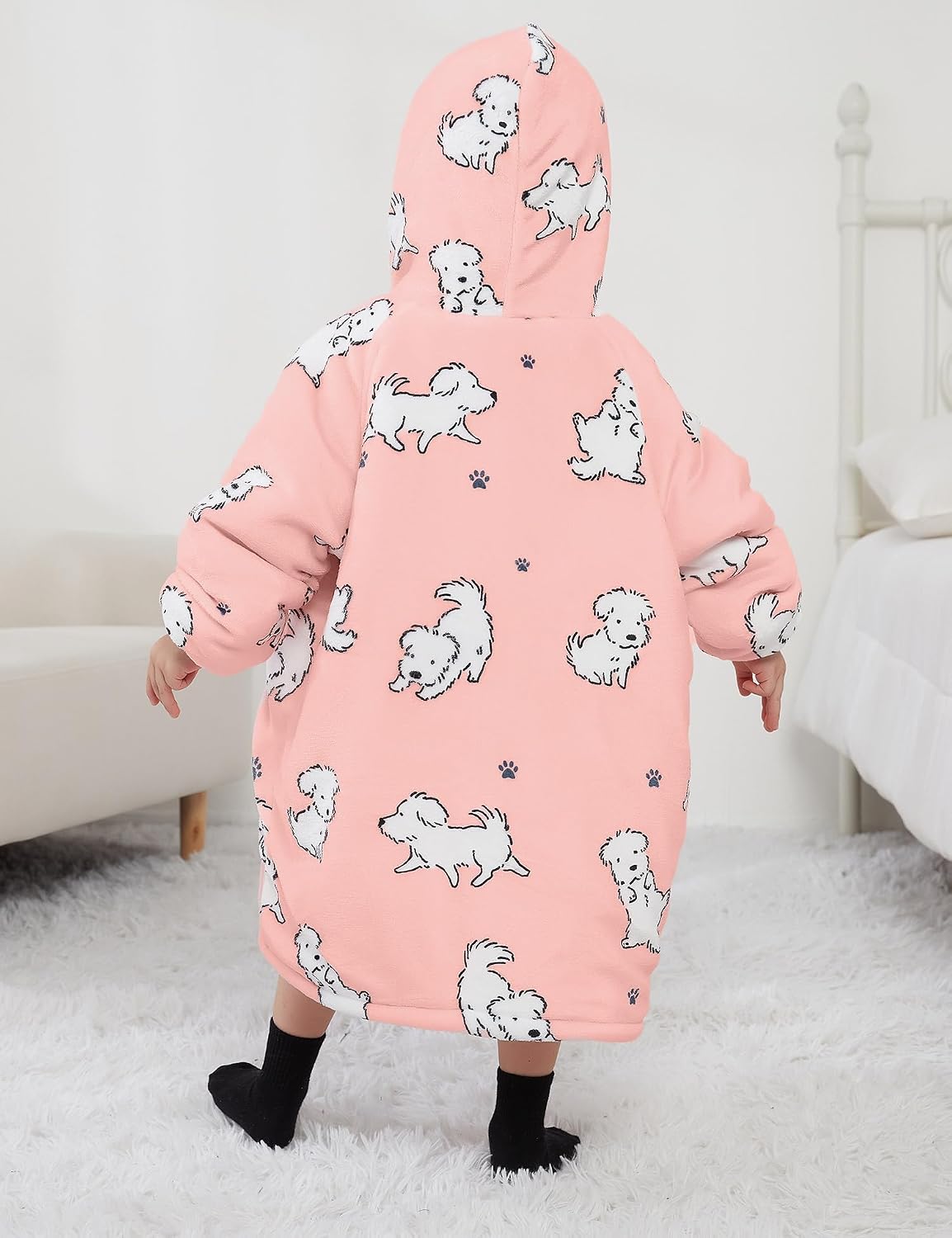 KFUBUO Wearable Blanket Hoodie for Adults Sherpa All Patterns Cat Oversized Sweatshirt Blanket with Pockets for Women
