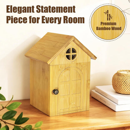 Cell Phone Box for Family Time — Premium Bamboo Phone Storage Box with Charging Ports, Holds Up to 6 Phones Self-Discipline Phone Holder Helps Children and Adults Regain Focus Decorative