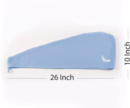 100% Turkish Cotton Hair Towel Wrap for Women,Non Microfiber,400-GSM(Grams per Square Metre),AntiFrizz,Hair Plop Waffle Towels for Curly,Long&Thick Hairs,Turban Head Wrap,1Pack10x26inc