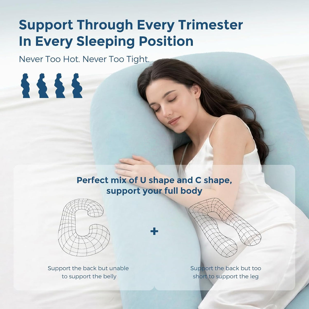 Momcozy Cooling Pregnancy Pillow - U Shaped Full Body Maternity Pillow