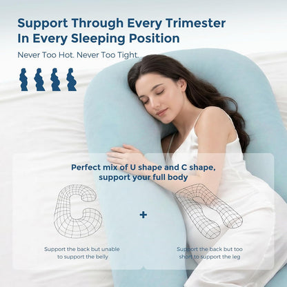 Momcozy Cooling Pregnancy Pillow - U Shaped Full Body Maternity Pillow