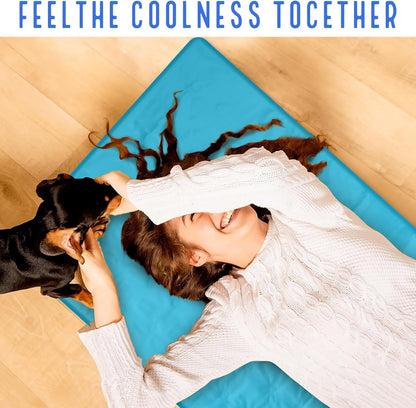 Drydiet Cooling Pad Mat for Bed Cooling Mattress Pad Gel for Sleep, Summer Hot Flashes, Adult, Pets, No Water or Electricity Required(Plain,48 x 28 Inch,Light Blue)