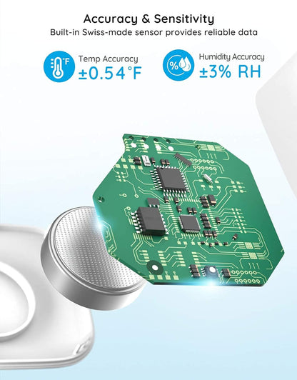 Govee Smart Bluetooth Thermometer Hygrometer H5074, Mini Humidity Sensor