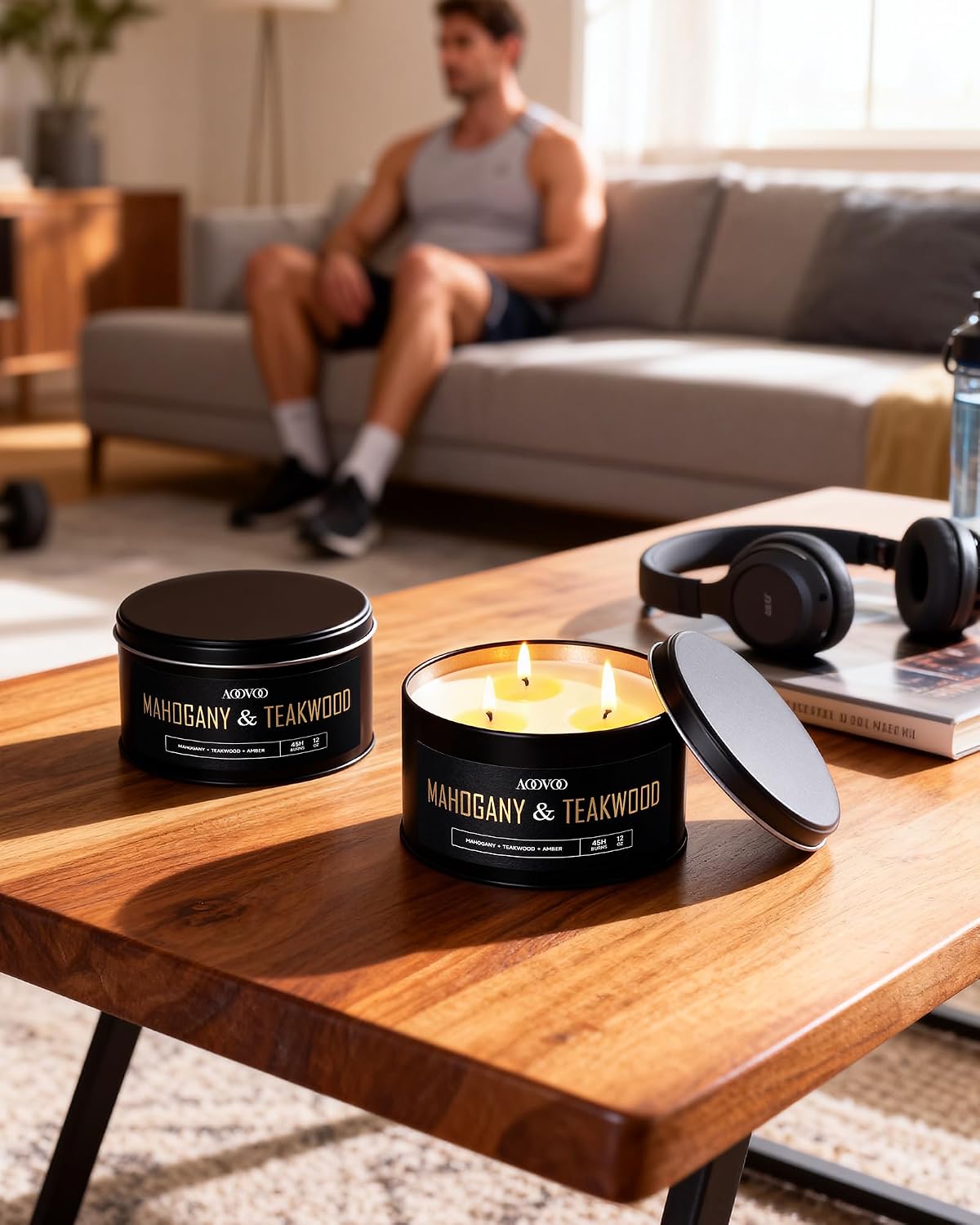 AOOVOO Coconut Vanilla Candles - 9 oz Scented Candles, Aromatherapy Candle, Soy Candle for Home Scented