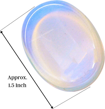 Amazing Gemstone Labradorite Thumb Worry Stone, Anxiety Stone, Healing Crystals - Piedra Crystal Fidget for Gift, Meditation, Calming, Relaxation, Stress Relief - Colors B