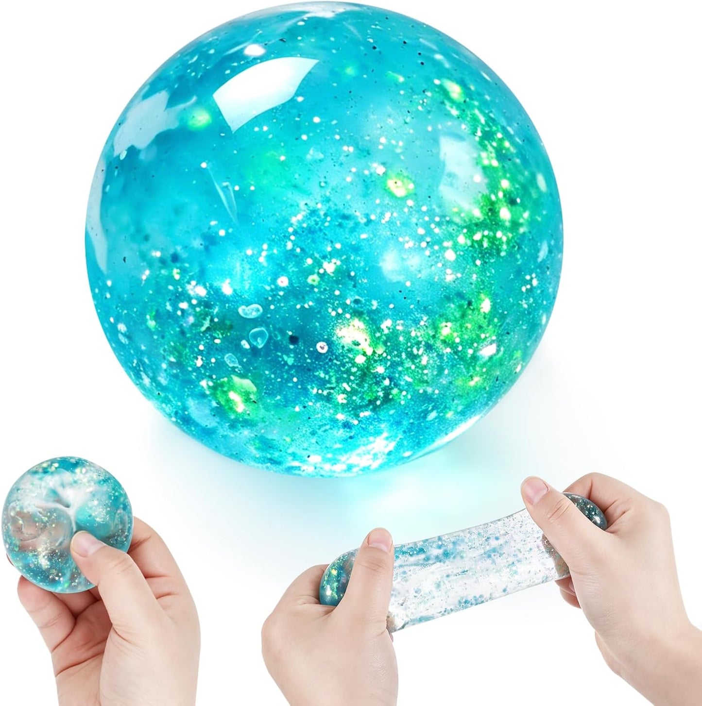 Coconut Oil Squishy, Coconut Oil Slow Rising Squeeze Stress Ball Clear Jelly Bubblegum Texture Coconut Oil Squishy Toy (Blue)