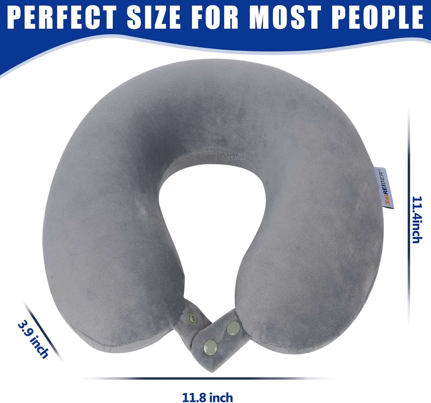SAIREIDER Neck Pillows for Travel-Head Neck Support Travel Pillow for Traveling, Car, Home, Office Adjustable(Navy Blue)