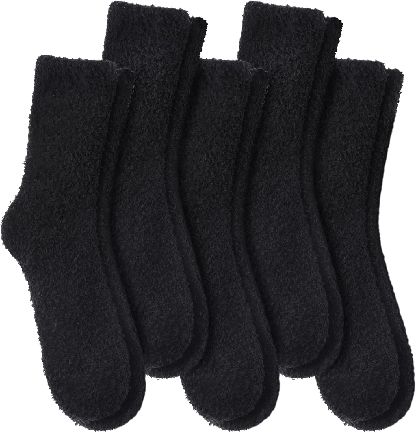 LANLEO 5/6 Pairs Womens Super Soft Fuzzy Plush Warm Winter Home Sleeping Slipper Socks