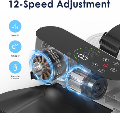 2025 New Under Desk Elliptical Machine,Portable Seated Pedal Exercise Machine for Seniors, 12 Adjustable Speed Elipse Leg Exerciser with Remote Control,Quiet Foot Exercise Machine for Home Office