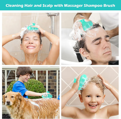 URTHEONE Soft Silicone Hair Scalp Massager Shampoo Brush for Wet Dry Oily Curly Straight Thick Thin Rough Long Short Natural Men Women Kids Pets Hair Care Tools（Pink