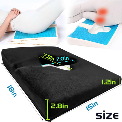 Gel Wheelchair Seat Cushion,Bed Sore Cushions for Butt,Gel Cushion for Pressure Relief,Donut Pillow for Tailbone Pain Relief,Sciatica,Coccyx,hemorrhoid Pillow,Cushion for Office Chair(Blue)