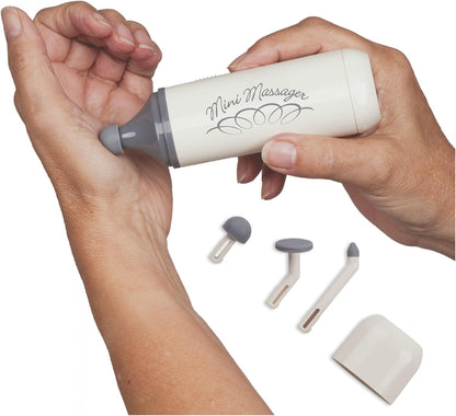 Norco Mini Massager – Portable Massage Gun for Scar Tissue Break Up, Massage, Hand, Finger, and Muscle Relief with 3 Silicone Attachments | NC70209