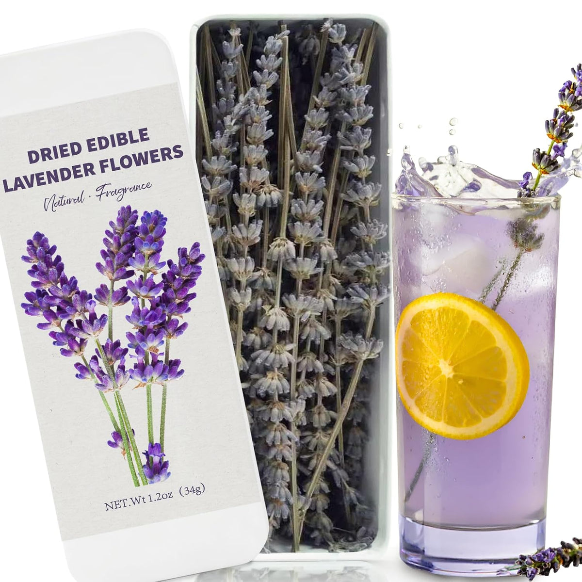 80+ Edible Dried Lavender Sprigs for Cocktail Garnish & Cake Decorating