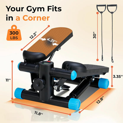 NEWBULIG Mini Stepper for Exercise at Home Stair Step Machine for Indoor Fitness Portable Home Gym Stepper for Full Body Workout 300lb Weight Capacity