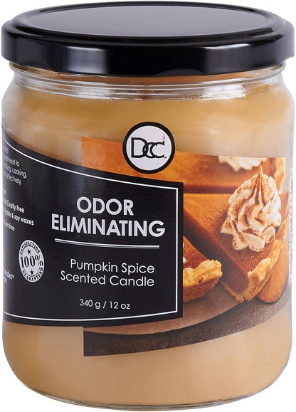 Vanilla Bean Odor Eliminating Highly Fragranced Candle - Eliminates 95% of Pet, Smoke, Food, and Other Smells Quickly - Up to 80 Hour Burn time - 12 Ounce Premium Soy Blend - Colors B