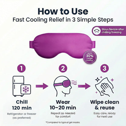 Cooling Eye Mask for Puffy Eyes: Fsa Eligible ltems Hsa, Migraines Headache Fast Relief After Surgery Care Cold Compress, Reusable Face Ice Pack Gel for Dark Circles, Gentle Weighted Sleep Mask Purple