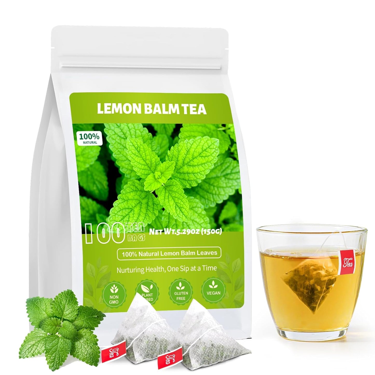 Peppermint Tea, 50 Tea Bags - Pure Peppermint Leaves, Caffeine Free Mint Herbal Tea Bags - Supports Healthy Digestion, Wellness & Refreshment (50 Counts, Pack of 1)