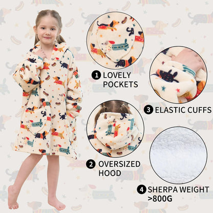 Fiosnow Glow in the Dark Unicorn Blanket Hoodies for Kids 6-13YR Oversize Wearable Blanket Hoodies for Boys Girls Teens