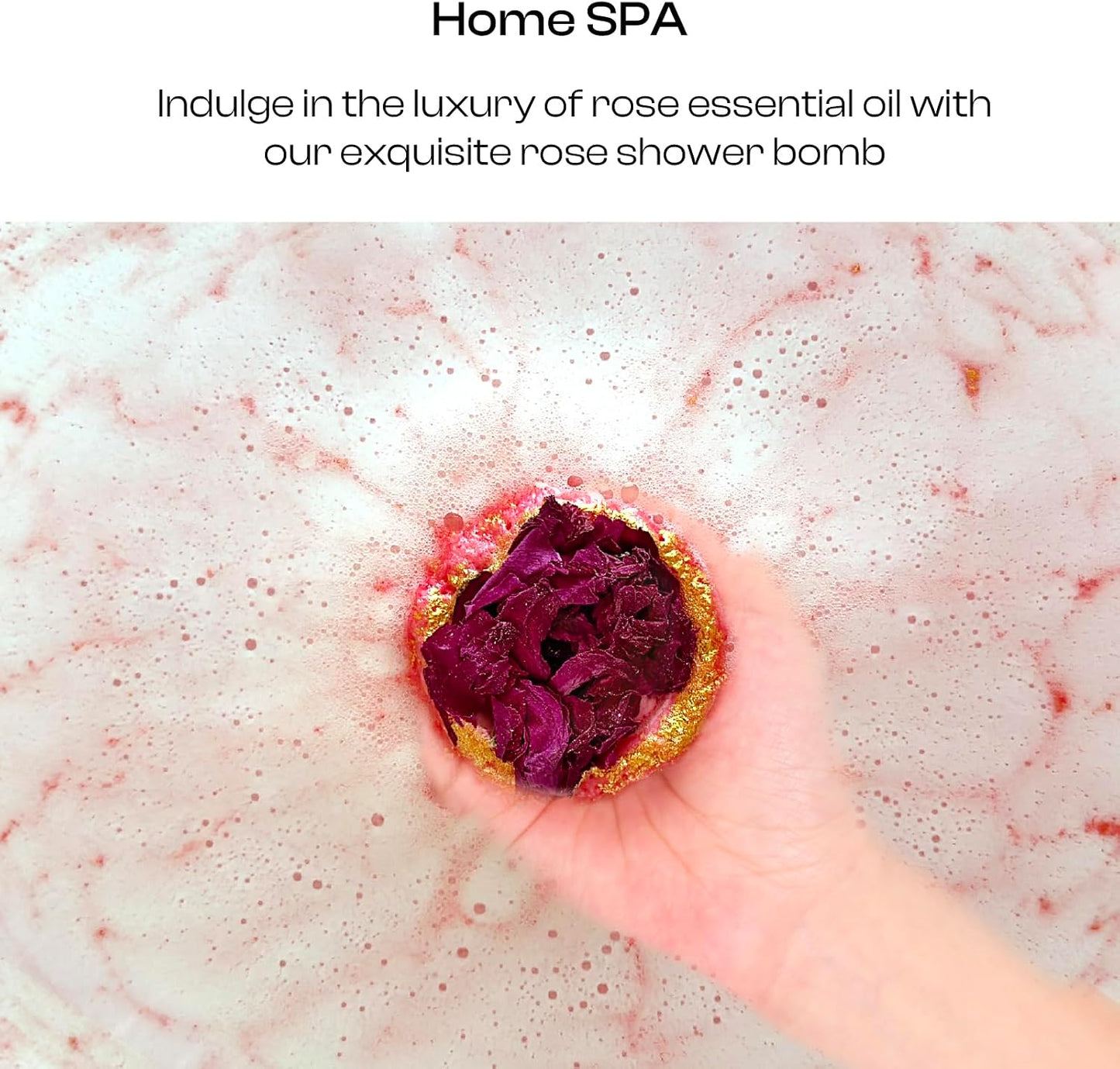 Bath Bombs Gift Set for Women, 6 Large with Real Flowers & Essential Oils | Home spa relaxation, aromatherapy self-care, moisturizing bath soak, birthday presents for mom, wife, girlfriend