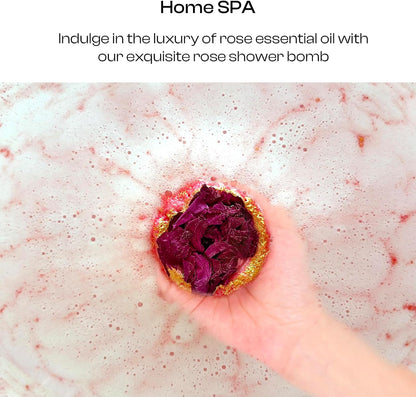 Bath Bombs Gift Set for Women, 6 Large with Real Flowers & Essential Oils | Home spa relaxation, aromatherapy self-care, moisturizing bath soak, birthday presents for mom, wife, girlfriend