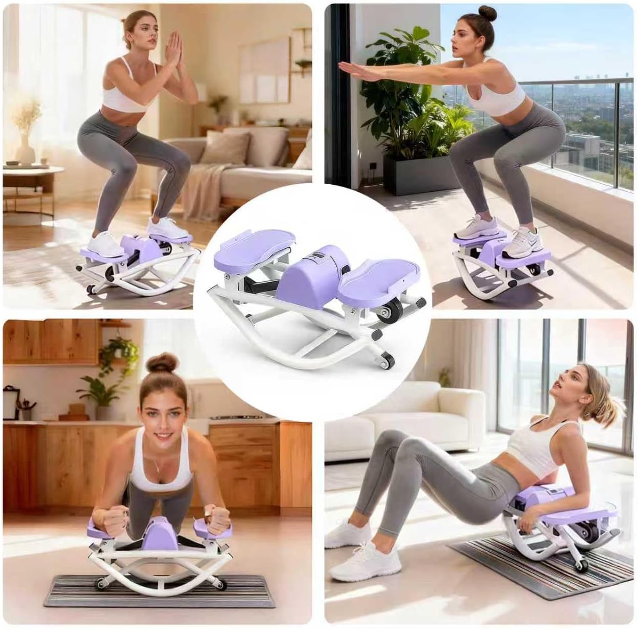 Rock Stepper, Side to Side Rocking Stepper Exercise Machine for Balance at Home, Low-Impact Lateral Stair Stepper with Resistance Bands & Digital Counter, 250 LBS Weight Capacity