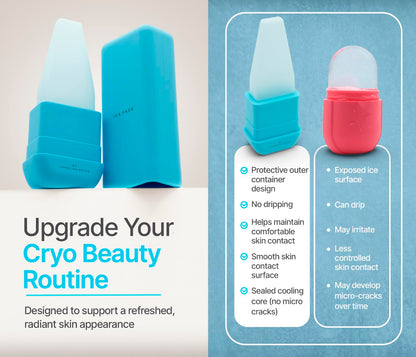 ICE FACE by CAAM BEAUTY | Facial Cryotherapy Roller for “Face & Neck | No-Drip Silicone | Depuff, Firm & Tone | Patented | Designed by Carolina Reyes