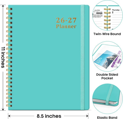 Planner 2026-2027, 8.5" x 11" Weekly and Monthly Academic Year Planner Calendar, July 2026 - June 2027, Hardcover Large School Planning Agenda With Tabs, Perfect for School & Office Supplies, A4, Green