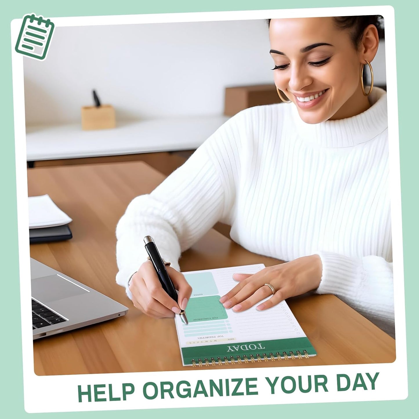 to Do List Notepad, Undated Daily Planner, 120 Pages, 6.7 x 9.8 in | 100 GSM FSC Paper, Plastic Cover, Spiral Bound, Tear-Off Pages, Task Checklist Layout For Home Office School Supplies