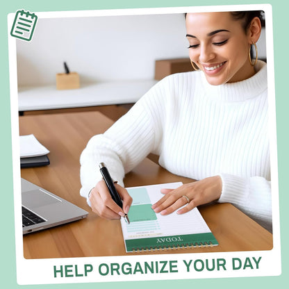 to Do List Notepad, Undated Daily Planner, 120 Pages, 6.7 x 9.8 in | 100 GSM FSC Paper, Plastic Cover, Spiral Bound, Tear-Off Pages, Task Checklist Layout For Home Office School Supplies