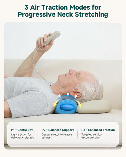Snailax Cordless Neck Massager Pillow with Heat, Air Compression Stretcher