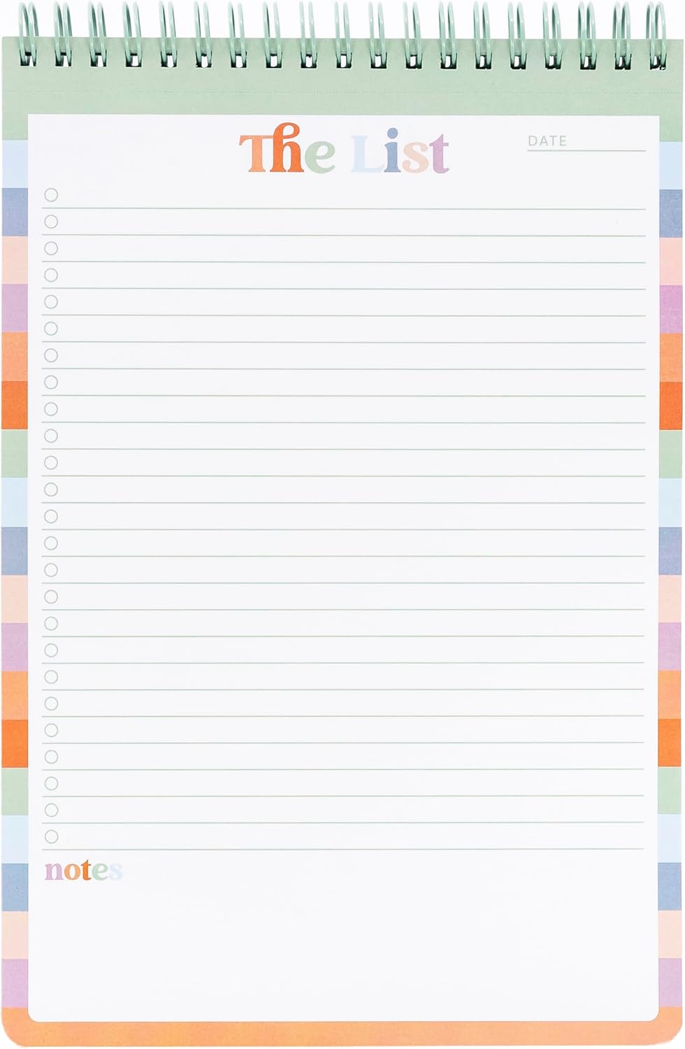 PAPERAGE To Do List Notepad, Daily To Do List Notebook, 60 Double-sided Tear-off Sheets, 1 Pack, 6.5" x 9.5", Undated Daily Planner Checklist for Office, School or Home (Pastel Rainbow Stripe)