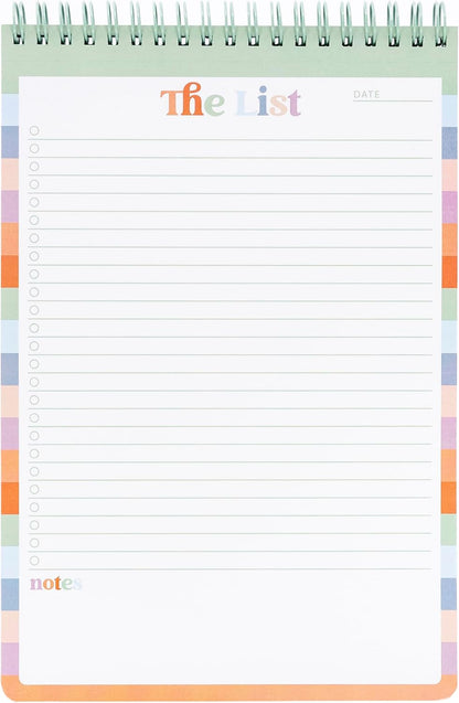 PAPERAGE To Do List Notepad, Daily To Do List Notebook, 60 Double-sided Tear-off Sheets, 1 Pack, 6.5" x 9.5", Undated Daily Planner Checklist for Office, School or Home (Pastel Rainbow Stripe)