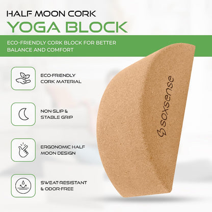 Soxsense Half Moon Recovery Block & Calf Stretching- Improve Balance, Stability & Foot Mobility/Calf Stretcher for Plantar Fasciitis Relief/Yoga & Pilates Balance Trainer