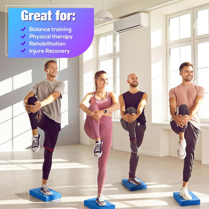 Hanaive 2/4/6 Pcs Balance Pad Foam Pad 11.81 x 7.87 x 1.97 Inch Yoga Mat Non Slip Cushion Exercise Knee Mat for Fitness Stability Stretching, Pilates, Physical Therapy, Core Trainer