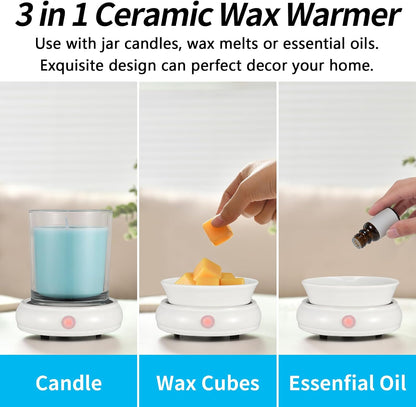 nawaza Ceramic Wax Warmer, Electric Wax Melt Warmer,3 in1 Home Fragrance Wax Burner, Scented Candle Wax melters as Gift for Women,mom and Grandma(Black)…