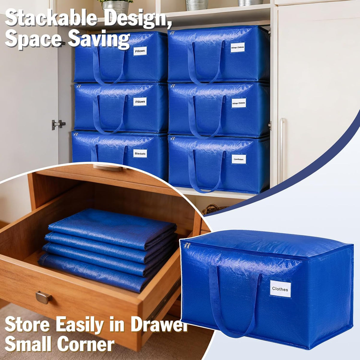 KYODOLED Clear Moving Bags Heavy Duty Extra Large, Storage Totes