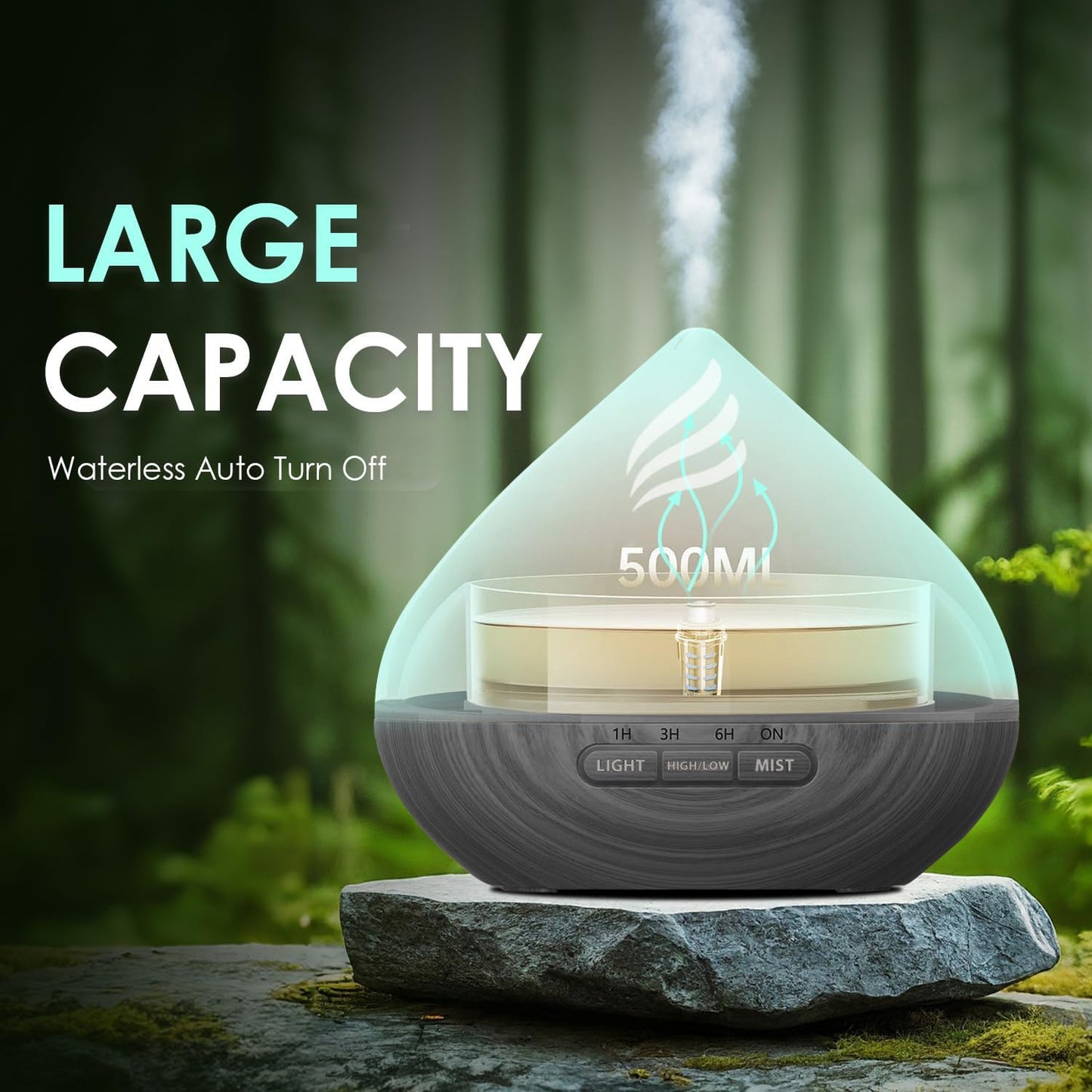 𝟔𝟖%𝐨𝐟𝐟 Essential Oil Scent Diffuser: 500ML Aroma Diffuser for Home Bedroom - 14 Colors LED, Remote Control, Ultra-Quiet Cool Mist Scent Diffuser with Timer for Family - Camel