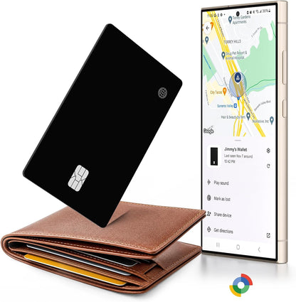 eirix 2 Pack Wallet Tracker Card (iOS and Android) Ultra Slim 0.07in IP68 Waterproof Rechargeable Work with Apple Find My & Google Find Hub, Item Locator for Card Holder,Passports,Money Clips